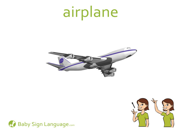 Airplane Baby Sign Language Flash card
