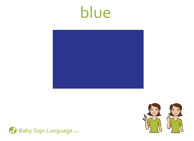 Blue Baby Sign Language Flash card