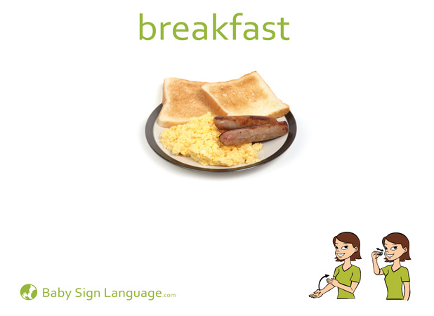 Breakfast Baby Sign Language Flash card