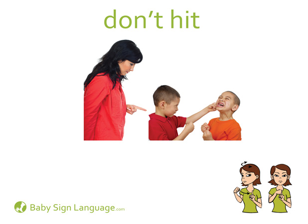 Don't Hit Baby Sign Language Flash card