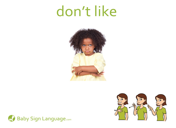 Don't Like Baby Sign Language Flash card