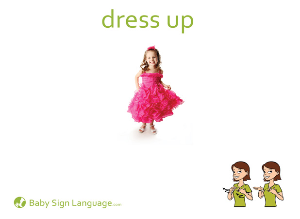Dress Up Baby Sign Language Flash card