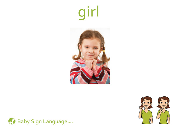 Girl Baby Sign Language Flash card