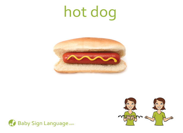 Hot Dog Baby Sign Language Flash card