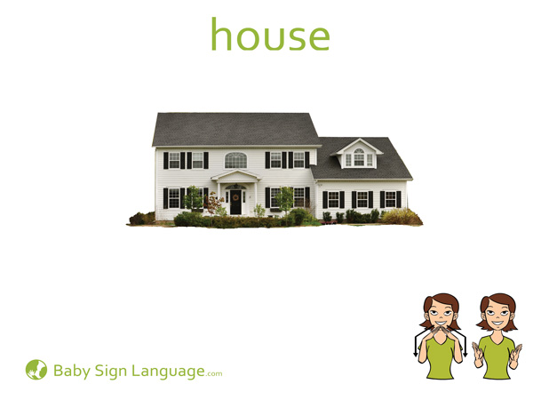 House Baby Sign Language Flash card