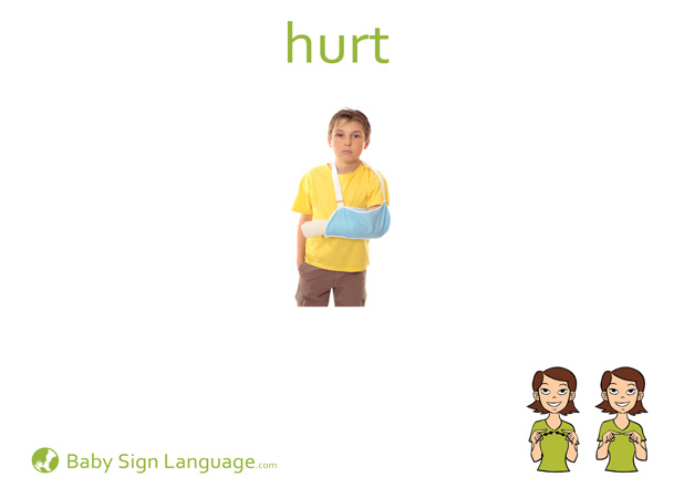 Hurt Baby Sign Language Flash card