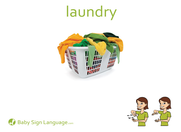 Laundry Baby Sign Language Flash card