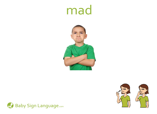Mad Baby Sign Language Flash card