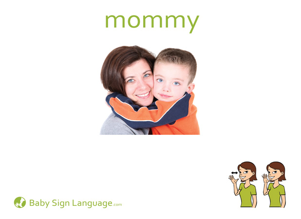 Mommy Baby Sign Language Flash card