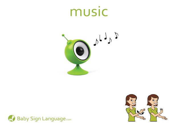 Music Baby Sign Language Flash card