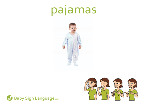 Pajamas Baby Sign Language Flash card