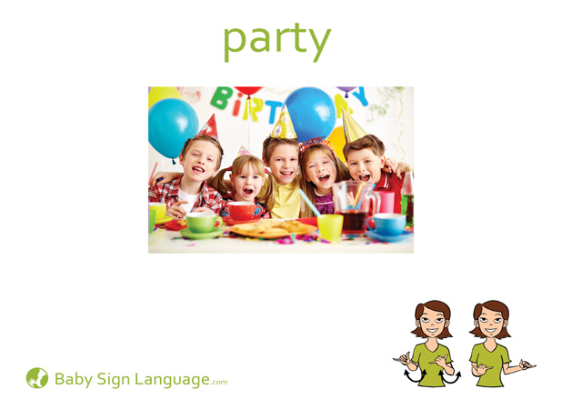 Party Baby Sign Language Flash card