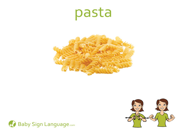 Pasta Baby Sign Language Flash card