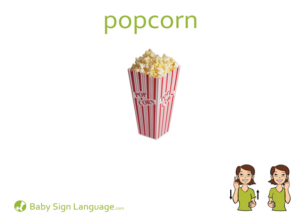 Popcorn Baby Sign Language Flash card