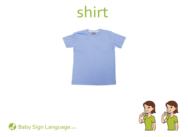 Shirt Baby Sign Language Flash card