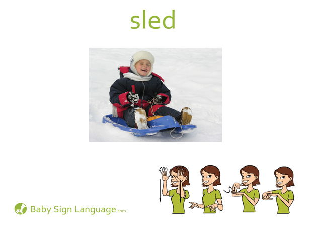 Sled Baby Sign Language Flash card
