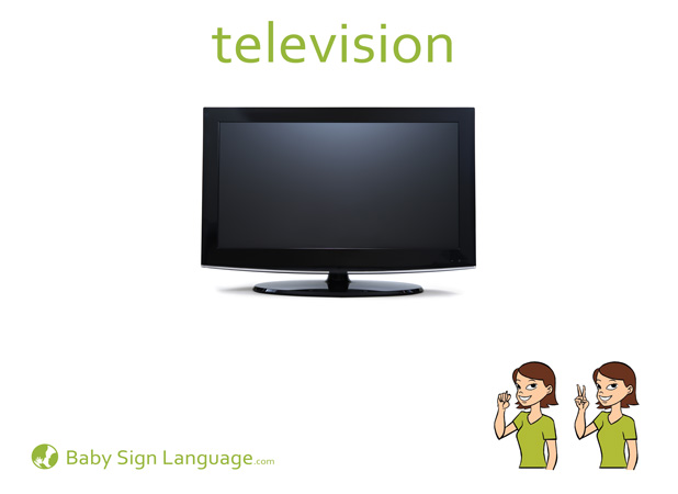 Television Baby Sign Language Flash card