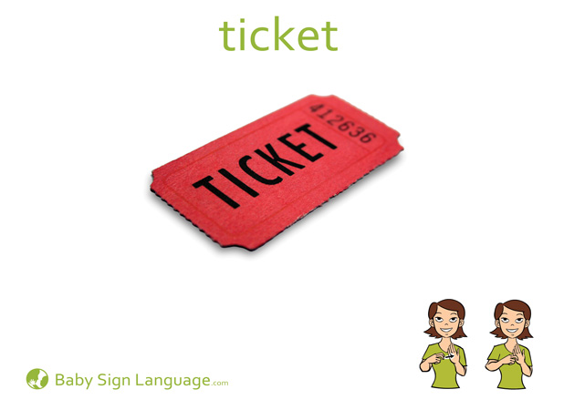 Ticket Baby Sign Language Flash card