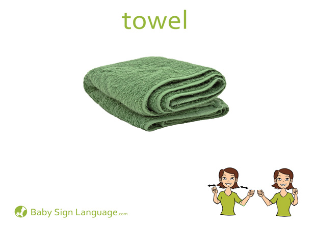 Towel Baby Sign Language Flash card