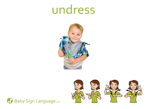 Undress Baby Sign Language Flash card