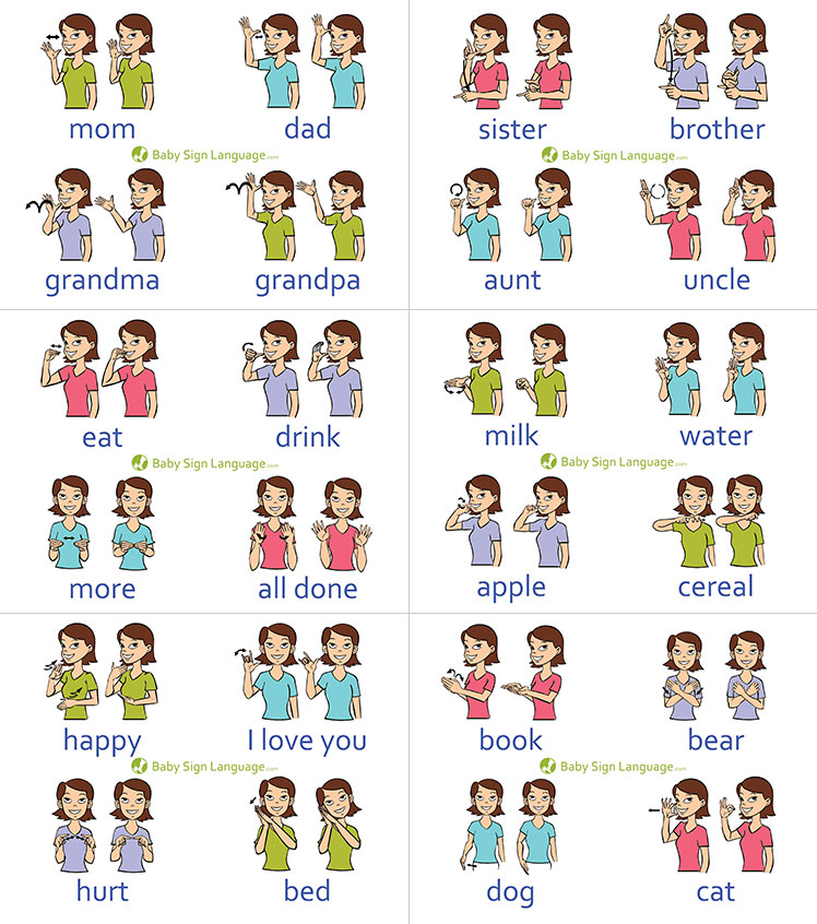 Sign Language Words For Toddlers