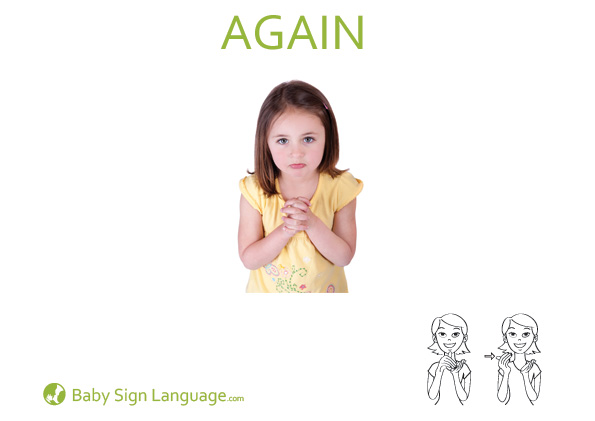 Again Baby Sign Language Flash card