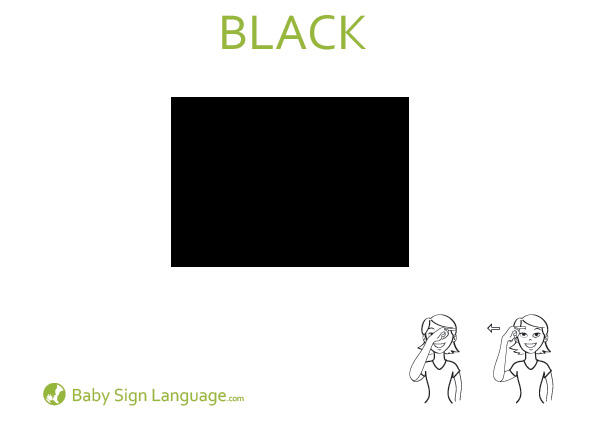 Black Baby Sign Language Flash card