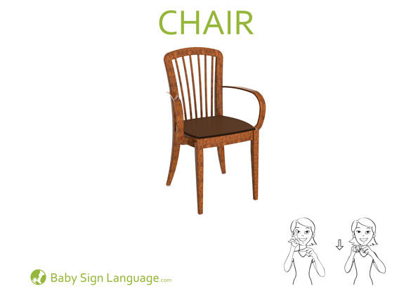 chair Baby Sign Language Flash card