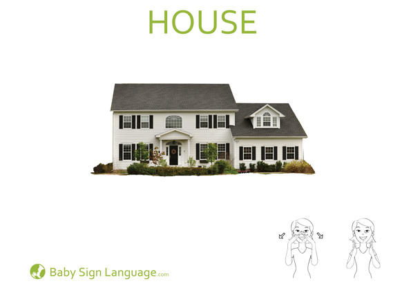 house Baby Sign Language Flash card