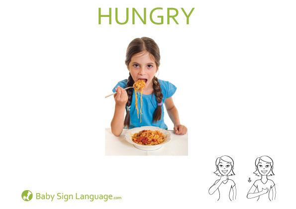 Hungry Baby Sign Language Flash card
