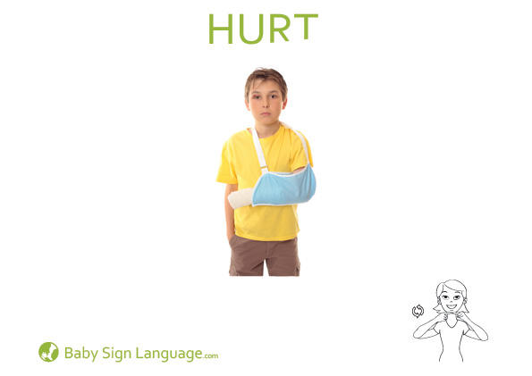 Hurt-Baby-Sign-Language Hurt Baby Sign Language Flash card