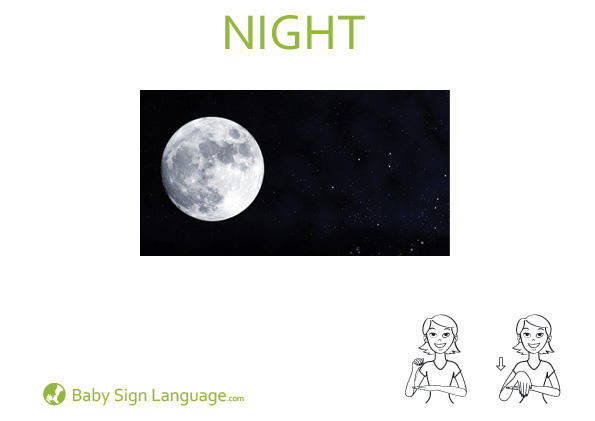 Night Baby Sign Language Flash card