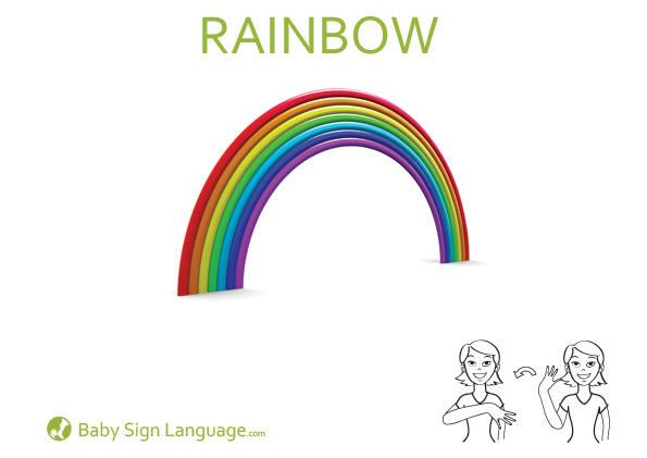 Rainbow Baby Sign Language Flash card