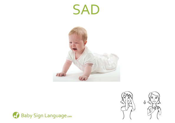 Sad Baby Sign Language Flash card