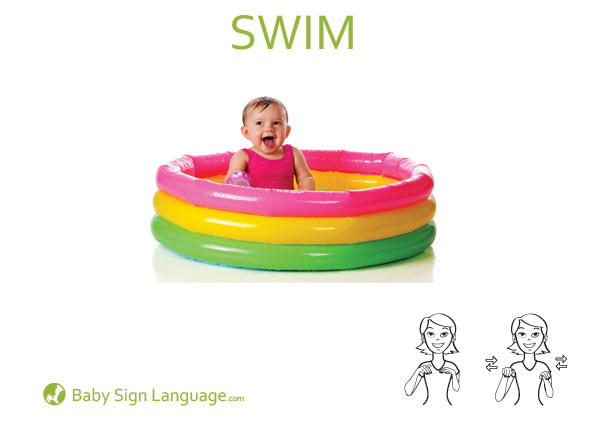 Swim Baby Sign Language Flash card