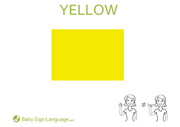 In Sign Language Yellow – Yellow flash card