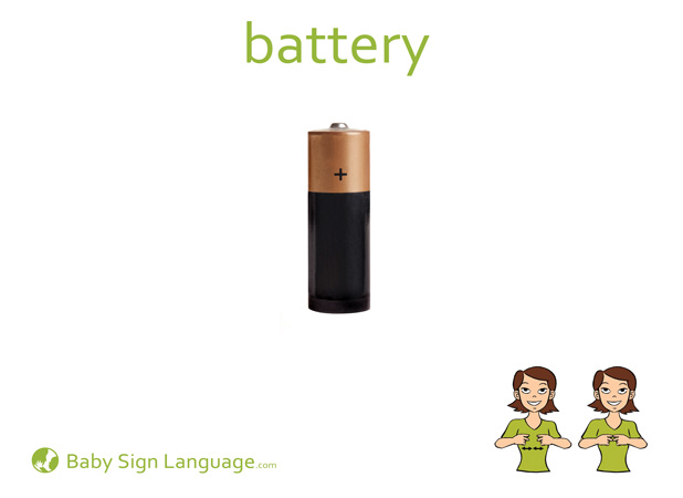 battery-Baby-Sign-Language Battery Baby Sign Language Flash card