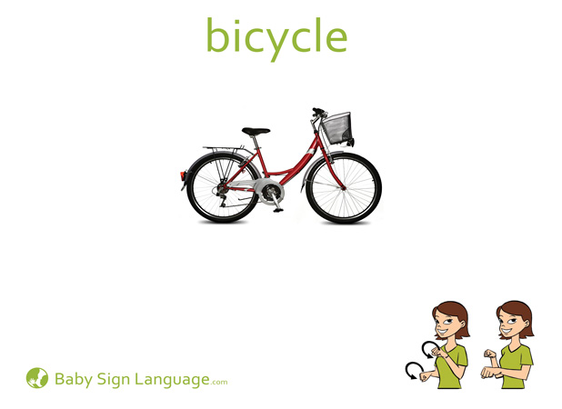 bicycle-Baby-Sign-Language Bicycle Baby Sign Language Flash card