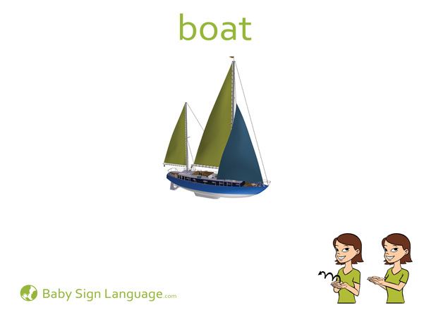 Boat Baby Sign Language Flash card
