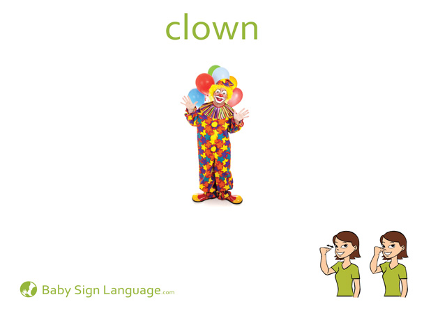 clown-Baby-Sign-Language Clown Baby Sign Language Flash card