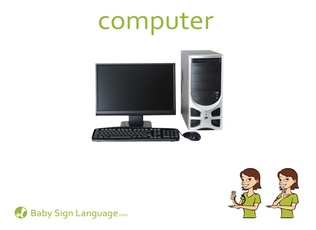 computer-Baby-Sign-Language Computer Baby Sign Language Flash card