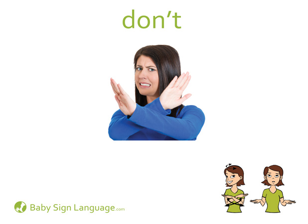 Don't Baby Sign Language Flash card