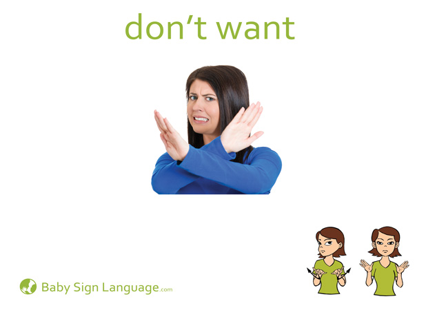 Don't want Baby Sign Language Flash card