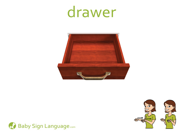 Drawer Baby Sign Language Flash card