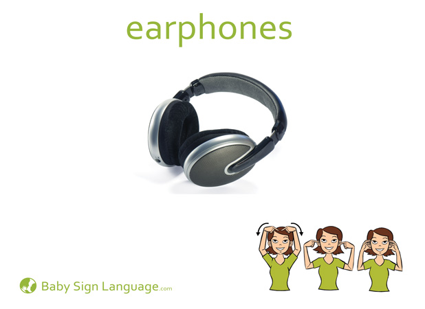 earphones-Baby-Sign-Language Earphones Baby Sign Language Flash card