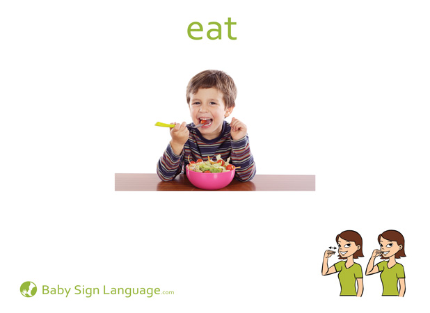 eat-Baby-Sign-Language Eat Baby Sign Language Flash card