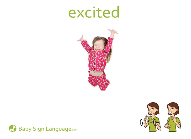 excited-Baby-Sign-Language Excited Baby Sign Language Flash card