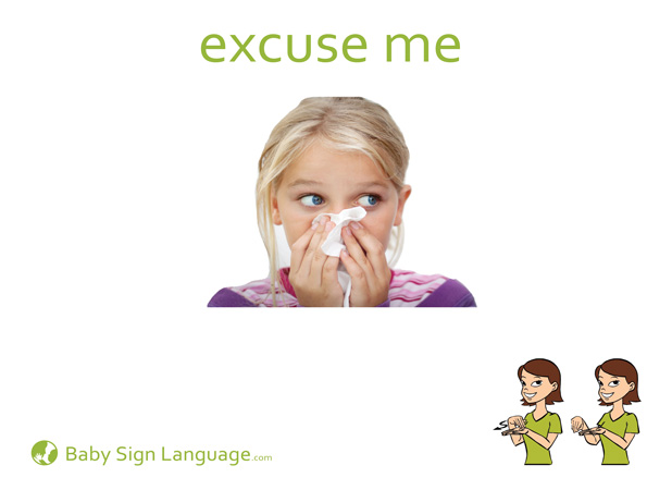 Excuse me Baby Sign Language Flash card