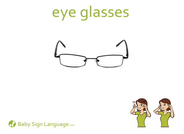 Eye Glasses-Baby-Sign-Language Eye Glasses Baby Sign Language Flash card