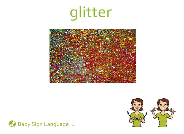Glitter Baby Sign Language Flash card